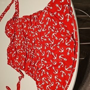 Plus Size women’s swimsuit anchor print Red Size 16